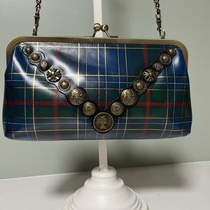 Patricia Nash Handbag,Crossbody Tartan Blue/Green Plaid